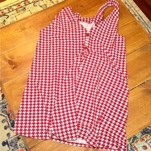 Amazon Essentials Red and White Houndstooth Dress